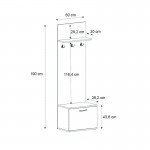 Έπιπλο εισόδου Track Megapap χρώμα καρυδί 60x38,2x190εκ.