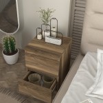 Κομοδίνο Breve Megapap χρώμα καρυδί 39,8x41,8x55εκ.