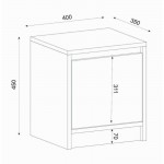 Κομοδίνο Conve Megapap χρώμα sapphire oak 40x35x45εκ.