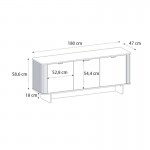 Μπουφές Bohema Megapap χρώμα μαύρο - sepet oak 180x47x76,6εκ.