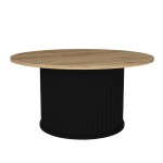 Τραπεζάκι σαλονιού Bohema Megapap χρώμα μαύρο - sepet oak Ø85x43,2εκ.