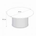 Τραπεζάκι σαλονιού Bohema Megapap χρώμα μαύρο - sepet oak Ø85x43,2εκ.