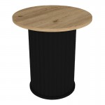 Τραπεζάκι βοηθητικό Bohema Megapap χρώμα μαύρο - sepet oak Ø50x53,2εκ.