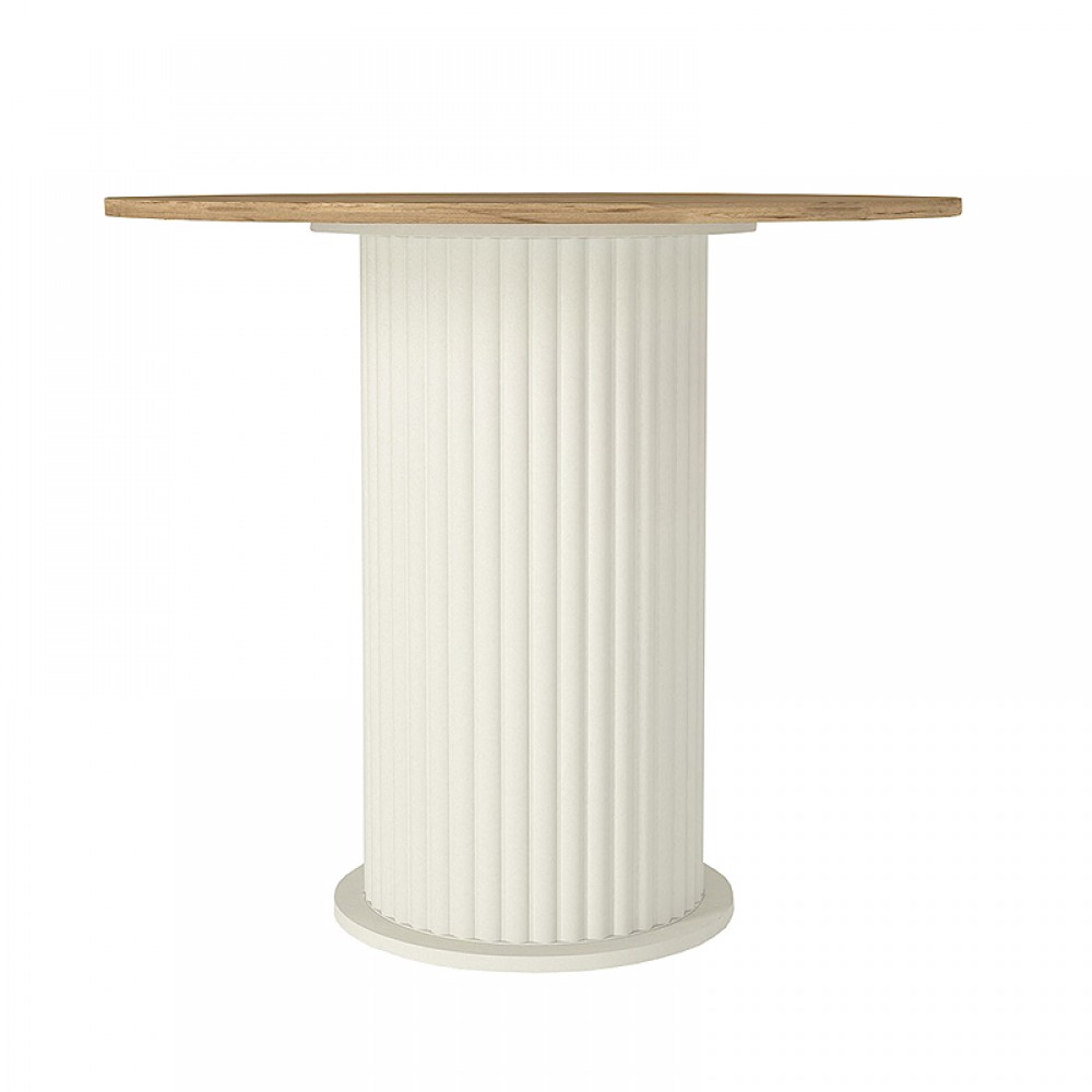 Τραπέζι Bohema Megapap χρώμα ivory - sepet oak Ø90x77,7εκ.