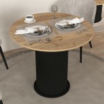 Τραπέζι Bohema Megapap χρώμα μαύρο - sepet oak Ø90x77,7εκ.