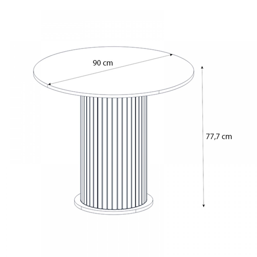 Τραπέζι Bohema Megapap χρώμα μαύρο - sepet oak Ø90x77,7εκ.