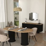 Τραπέζι Bohema Megapap χρώμα μαύρο - sepet oak 180x90x77,7εκ.