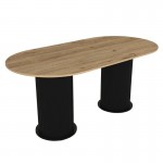 Τραπέζι Bohema Megapap χρώμα μαύρο - sepet oak 180x90x77,7εκ.