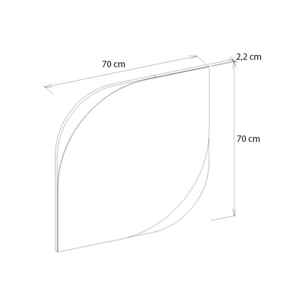 Καθρέπτης τοίχου Lava Μegapap χρώμα rota oak - ανθρακί 70x2,2x70εκ.