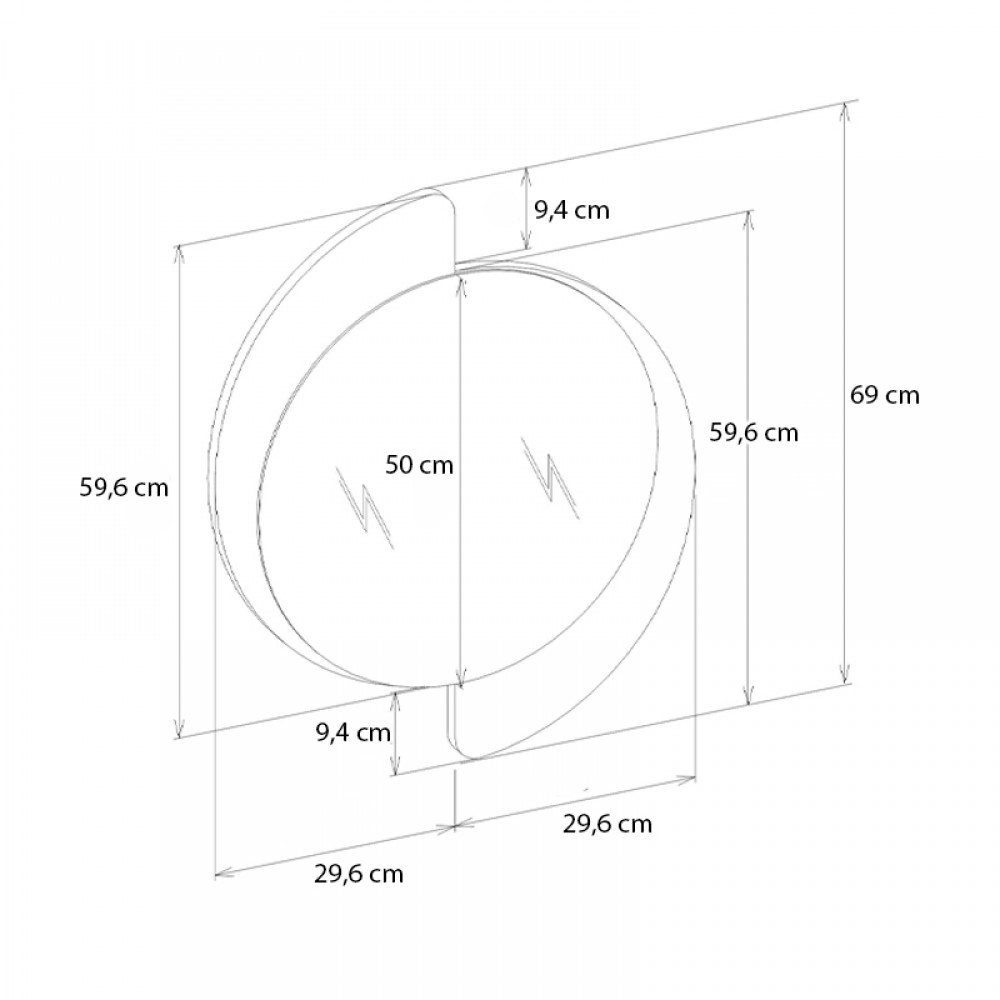 Καθρέπτης τοίχου Sevilla Μegapap χρώμα sandstone - travertine 59,2x2,2x69εκ.