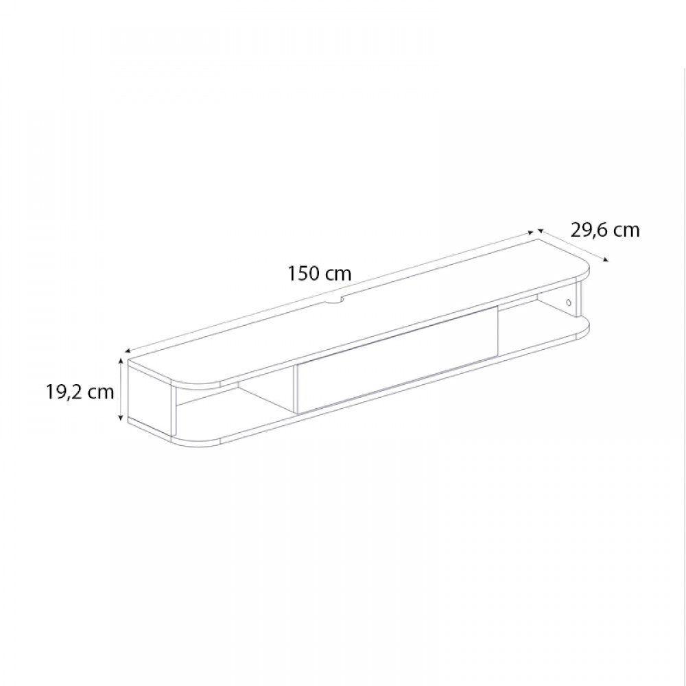 Έπιπλο τηλεόρασης επιτοίχιο Cross Megapap με LED χρώμα sepet oak - sandstone 150x29,6x19,2εκ.