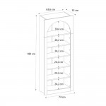 Βιβλιοθήκη Voila Megapap χρώμα sepet oak 74x35x180εκ.