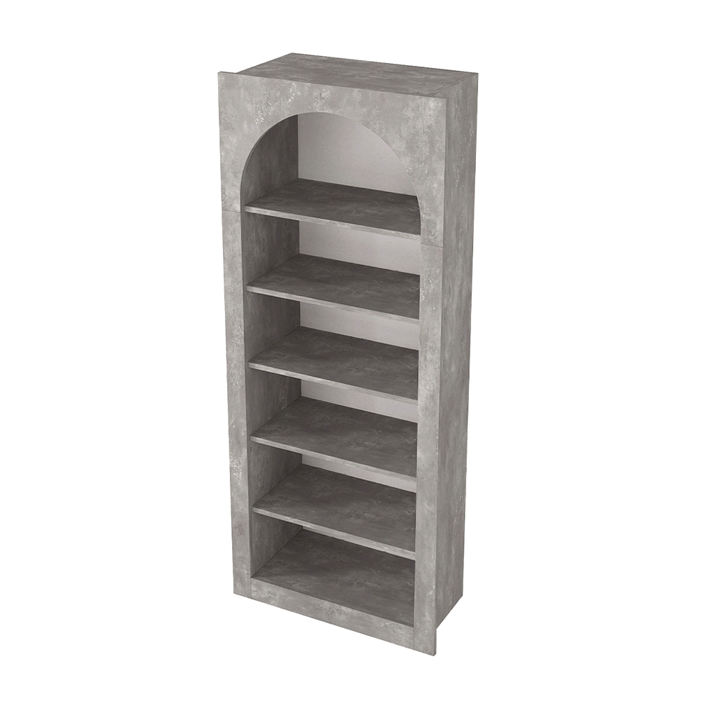 Βιβλιοθήκη Voila Megapap χρώμα γκρι σκυροδέματος 74x35x180εκ.