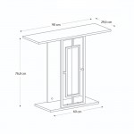 Κονσόλα Alderas Megapap χρώμα λευκό - travertine - χρυσό 90x29,6x76,8εκ.