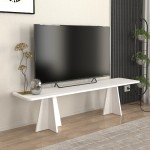 Έπιπλο τηλεόρασης Sugar Megapap χρώμα λευκό 150x29,6x36,8εκ.