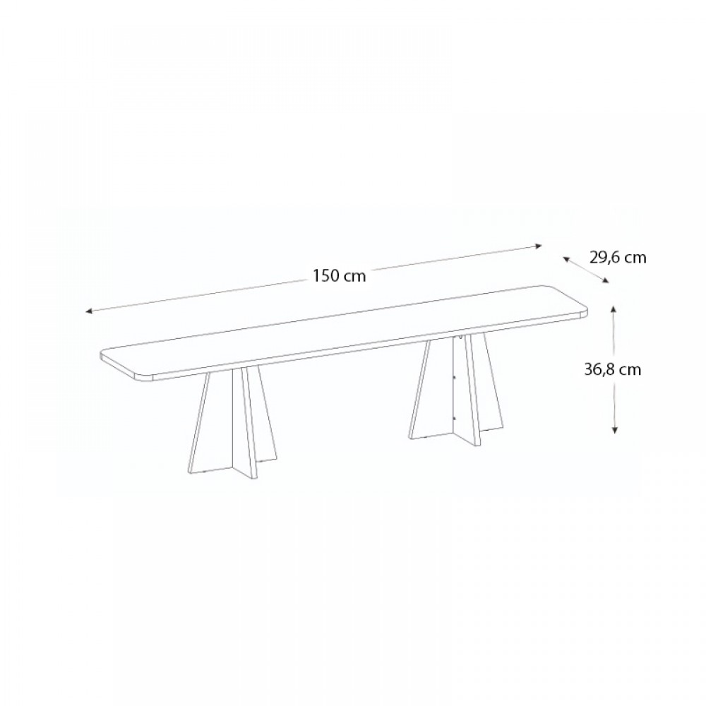Έπιπλο τηλεόρασης Sugar Megapap χρώμα λευκό 150x29,6x36,8εκ.