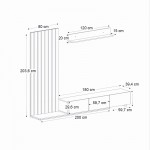 Σύνθεση τηλεόρασης Nagini Megapap χρώμα ivory - sapphire oak - ανθρακί 260x39,4x203,6εκ.