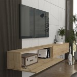 Έπιπλο τηλεόρασης επιτοίχιο Espanse Megapap χρώμα sapphire oak 241,8x31,7x30εκ.