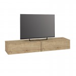 Έπιπλο τηλεόρασης επιτοίχιο Espanse Megapap χρώμα sapphire oak 241,8x31,7x30εκ.