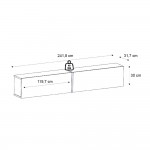 Έπιπλο τηλεόρασης επιτοίχιο Espanse Megapap χρώμα sandstone 241,8x31,7x30εκ.