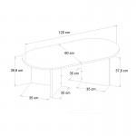 Τραπεζάκι σαλονιού Cortado Megapap χρώμα μαύρο 120x60x39,6εκ.