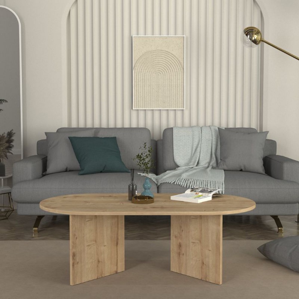 Τραπεζάκι σαλονιού Cortado Megapap χρώμα sapphire oak 120x60x39,6εκ.