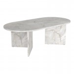 Τραπεζάκι σαλονιού Cortado Megapap χρώμα λευκό εφέ μαρμάρου 120x60x39,6εκ.