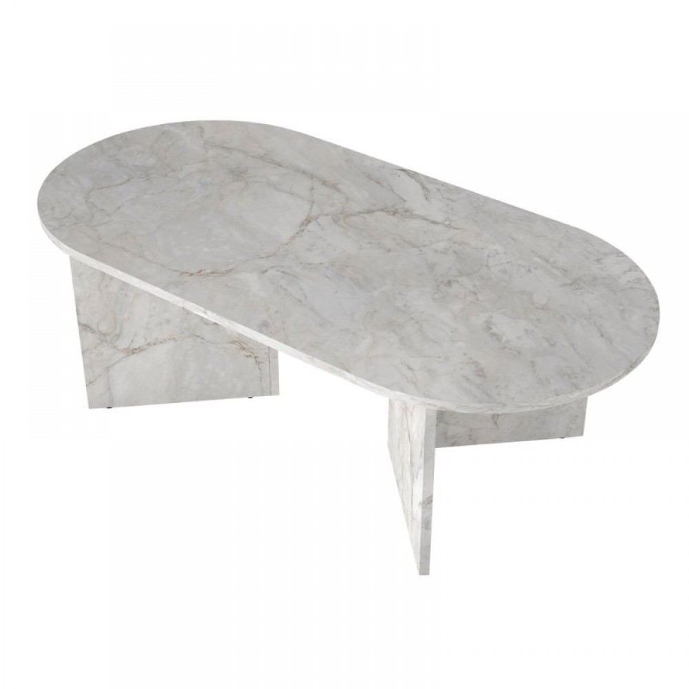 Τραπεζάκι σαλονιού Cortado Megapap χρώμα λευκό εφέ μαρμάρου 120x60x39,6εκ.