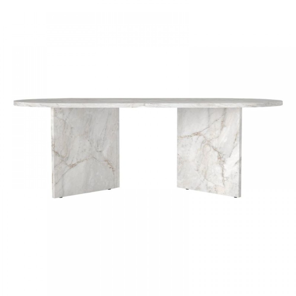 Τραπεζάκι σαλονιού Cortado Megapap χρώμα λευκό εφέ μαρμάρου 120x60x39,6εκ.