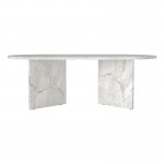 Τραπεζάκι σαλονιού Cortado Megapap χρώμα λευκό εφέ μαρμάρου 120x60x39,6εκ.