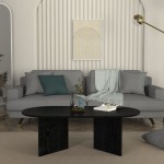 Τραπεζάκι σαλονιού Cortado Megapap χρώμα sencron black 120x60x39,6εκ.