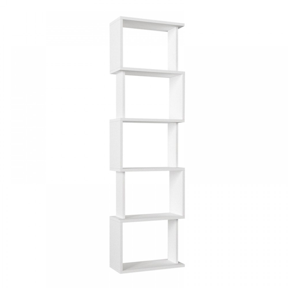 Βιβλιοθήκη Alvina Megapap χρώμα λευκό 45x19,6x158,8εκ.
