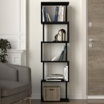 Βιβλιοθήκη Alvina Megapap χρώμα μαύρο 45x19,6x158,8εκ.