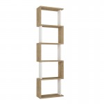 Βιβλιοθήκη Alvina Megapap χρώμα sapphire oak - λευκό 45x19,6x158,8εκ.