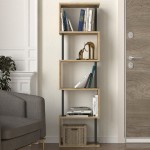 Βιβλιοθήκη Alvina Megapap χρώμα sapphire oak - ανθρακί 45x19,6x158,8εκ.