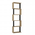 Βιβλιοθήκη Alvina Megapap χρώμα sapphire oak - ανθρακί 45x19,6x158,8εκ.