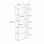 Βιβλιοθήκη Alvina Megapap χρώμα καρυδί 45x19,6x158,8εκ.