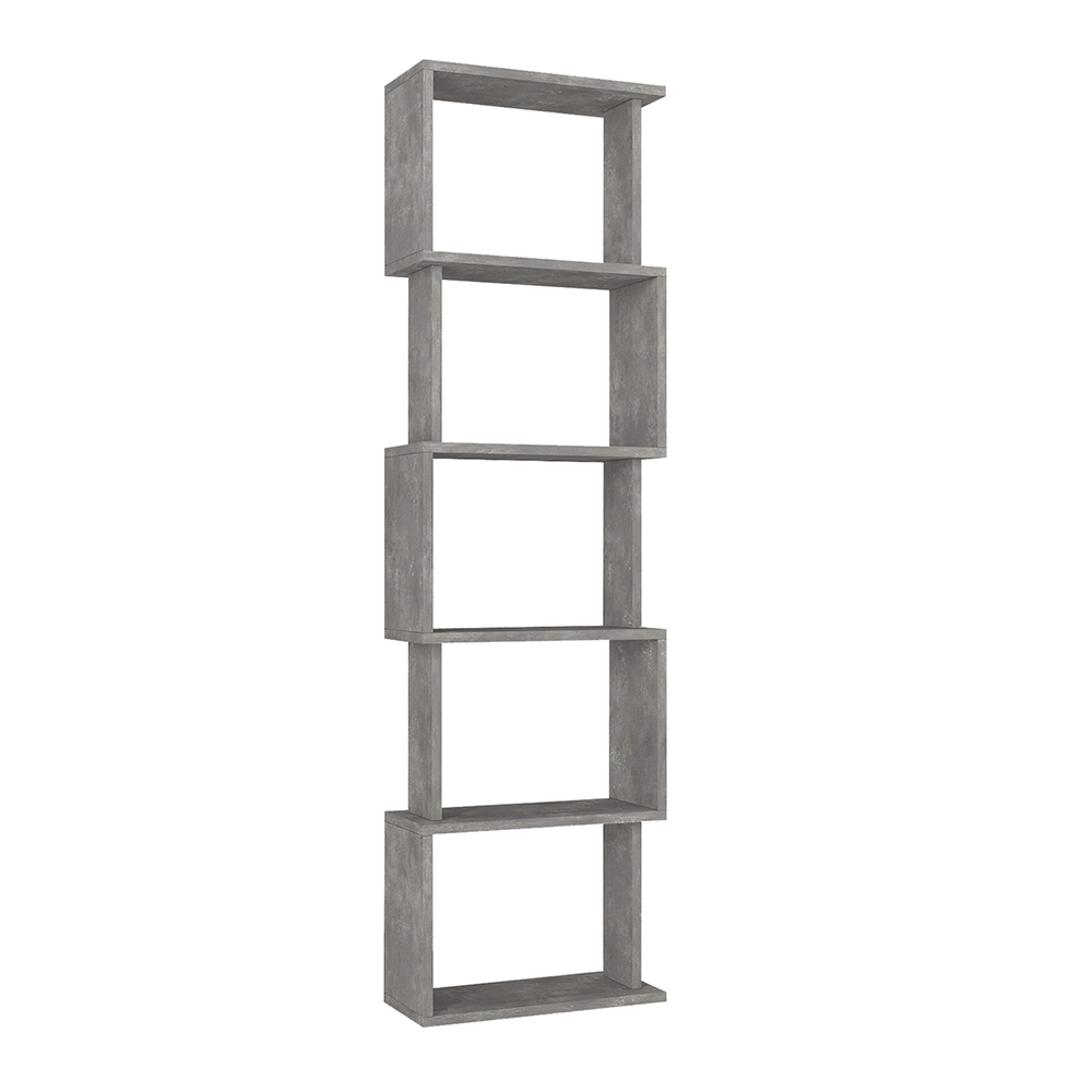 Βιβλιοθήκη Alvina Megapap χρώμα γκρι σκυροδέματος 45x19,6x158,8εκ.