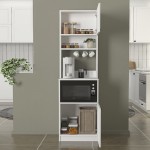 Έπιπλο κουζίνας Tuco 1 Megapap χρώμα λευκό 53,8x40x180εκ.