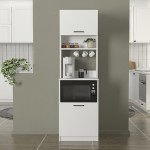 Έπιπλο κουζίνας Tuco 1 Megapap χρώμα λευκό 53,8x40x180εκ.