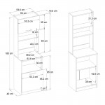 Έπιπλο κουζίνας Tuco 1 Megapap χρώμα λευκό 53,8x40x180εκ.