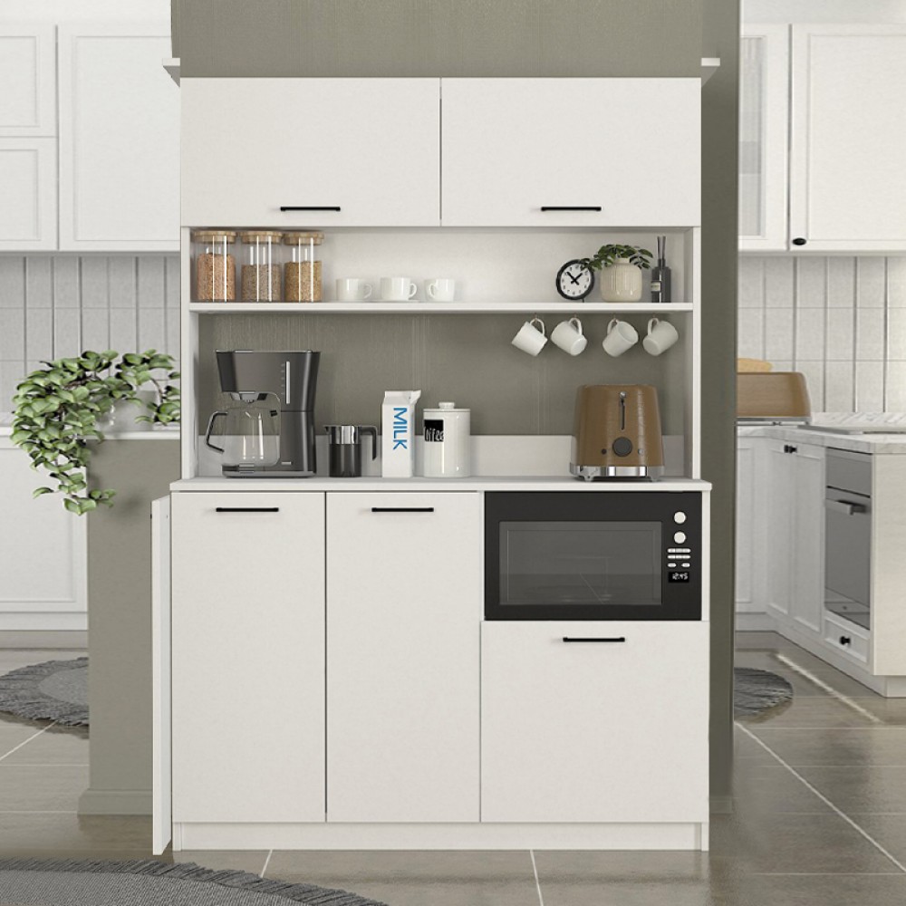 Έπιπλο κουζίνας Tuco 3 Megapap χρώμα λευκό 123,8x40x180εκ.
