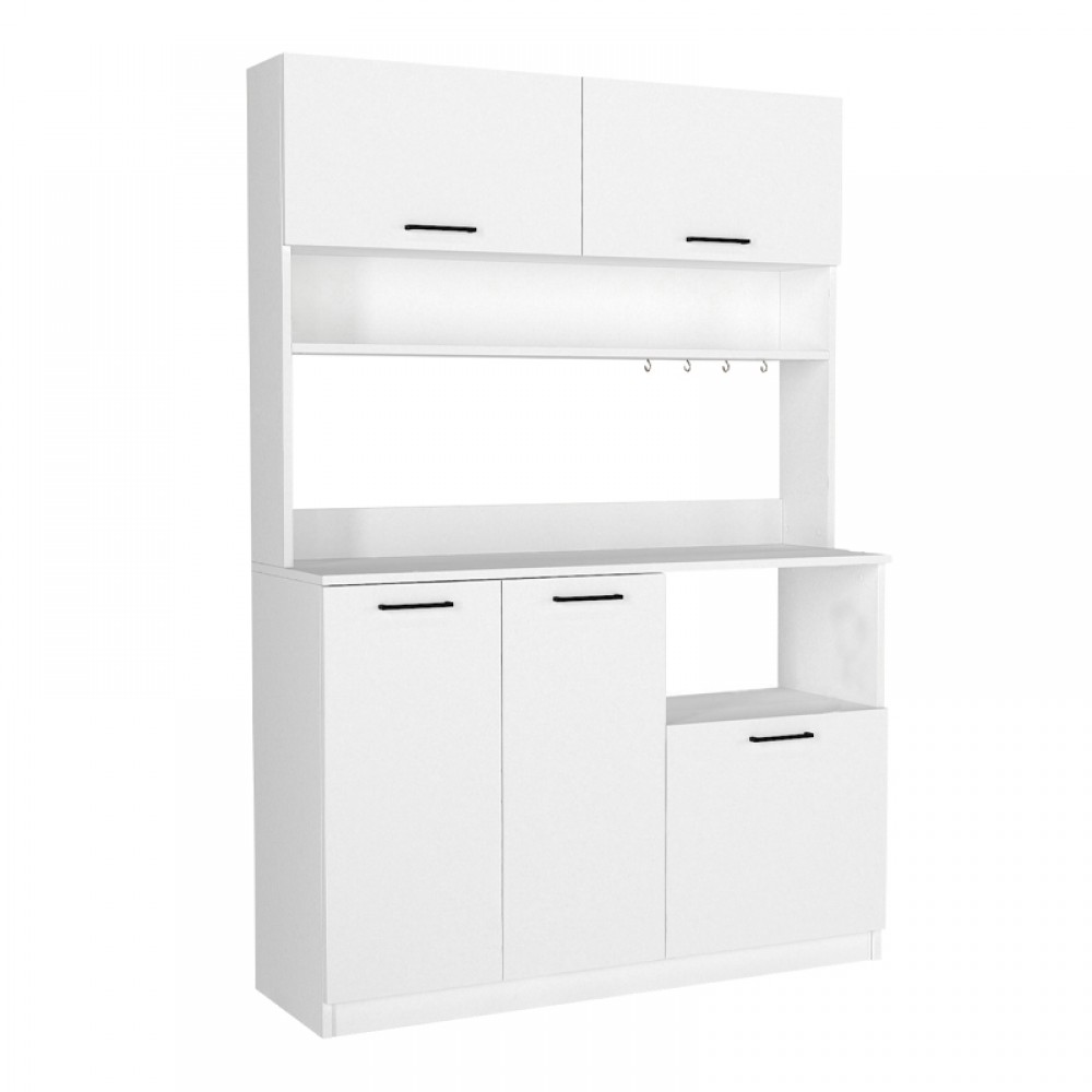 Έπιπλο κουζίνας Tuco 3 Megapap χρώμα λευκό 123,8x40x180εκ.