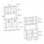 Έπιπλο κουζίνας Kalira 4 Megapap χρώμα λευκό - rota oak 120x40x196εκ.