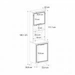 Έπιπλο κουζίνας Potter 1 Megapap χρώμα λευκό - rota oak 53,4x39,6x196,1εκ.