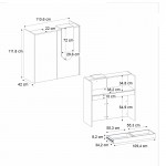 Γραφείο υποδοχής - reception Navita Megapap με LED χρώμα sepet oak - ανθρακί 113,6x42x111,8εκ.