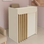 Γραφείο υποδοχής - reception Karibu Megapap με LED χρώμα sandstone - sepet oak 90x40x100εκ.