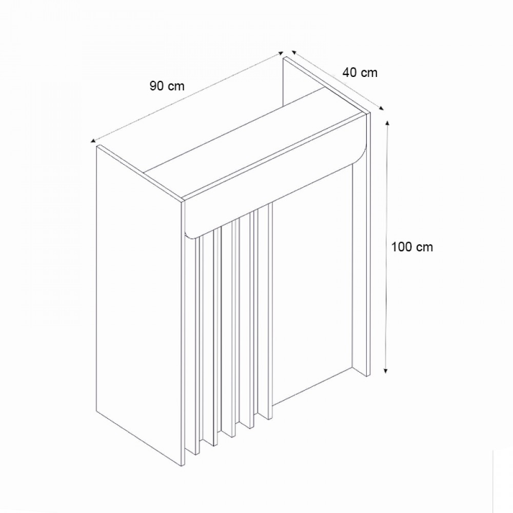 Γραφείο υποδοχής - reception Karibu Megapap με LED χρώμα sandstone - sepet oak 90x40x100εκ.
