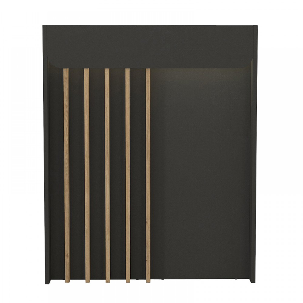 Γραφείο υποδοχής - reception Karibu Megapap με LED χρώμα ανθρακί - sepet oak 90x40x100εκ.