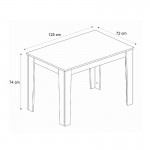 Τραπέζι Darlen Megapap χρώμα sapphire oak 125x72x74εκ.